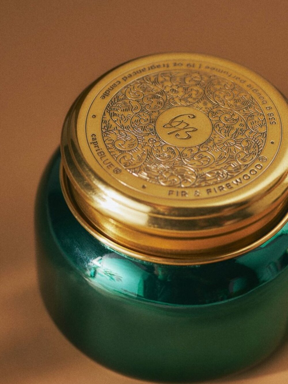 Anthropologie New Capri Blue Fir & Firewood Glass Jar Candle Size Medium